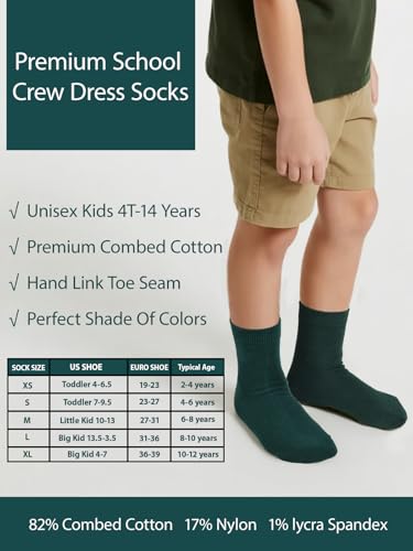 Unisex Kids Boys Girls Soft Cotton School Socks 6