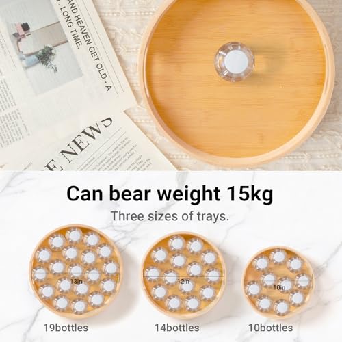 10in Bamboo Lazy Susan Organizer Turntable for Cabinet