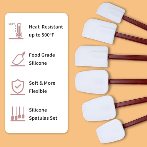 Silicone Spatulas Heat Resistant.Commercial Spatula for Cooking.Heavy Duty Rubber Spatulas.Silicone Spatula Set of 2 (2 Count)