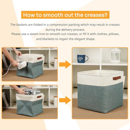 Storage Bins 4 Pack Of 13x13x13 Decorative Storage Cube Bins Suit Office (4 Count)