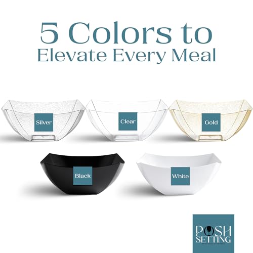 4 Pack Disposable Clear Plastic Serving Bowls Square Party Candy Use 64oz (4 Count)