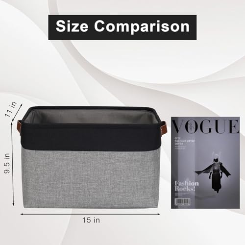 Storage Bins Large Fabric Storage Baskets for Shelves 3 Pack (3 Count)