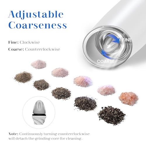 Rechargeable Salt Pepper Grinder Set (2 Count)