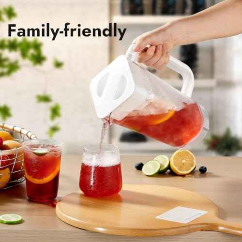 2 Pack Plastic Pitcher with Lid (2 Count)