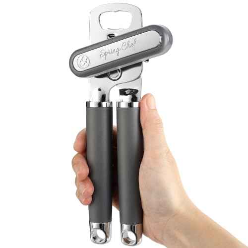 Stainless Steel Manual Can Opener with Soft Grip Handles