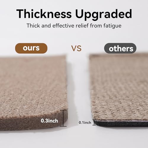 Kitchen Rugs Kitchen Mats for Floor Non Slip Washable Brown 17"x30" (3.55 Sq Ft)