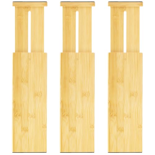 3 Pack Bamboo Drawer Dividers