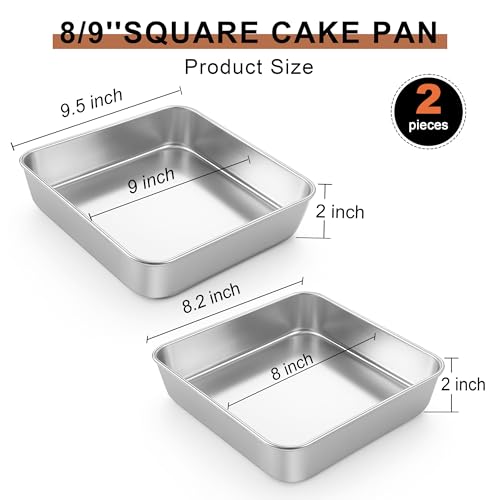8 9 Inch Square Baking Cake Pan (15.99 Count)