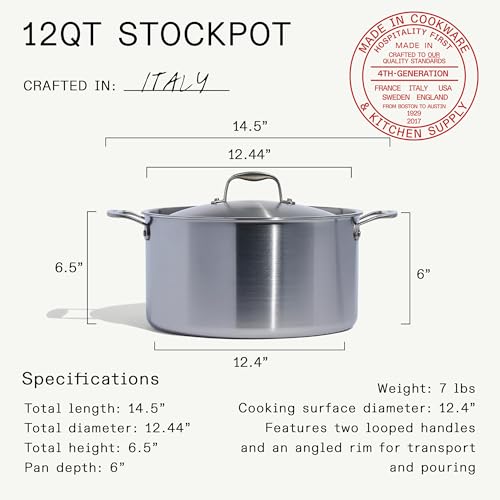 Cookware 12 Quart Stainless Steel Stock Pot With Lid