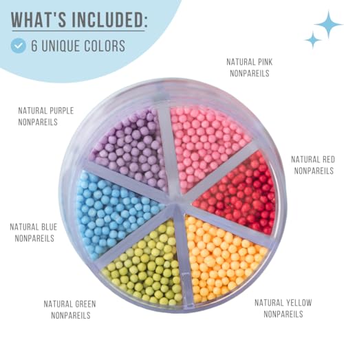 Dye Free Rainbow Nonpareils 6 Cell Variety (2.75 Ounce)