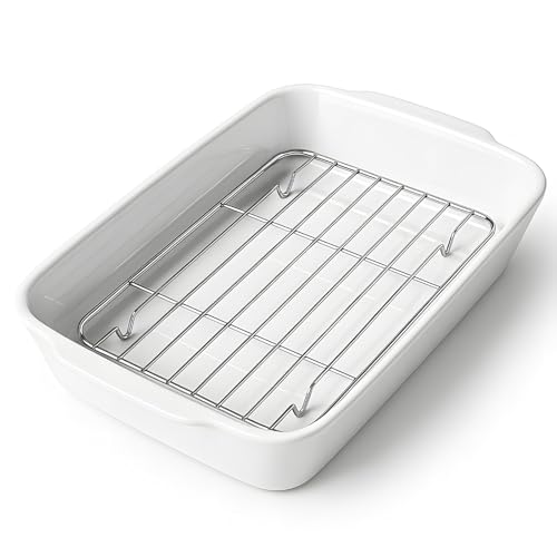 HOMBENE 4.2 QT White Casserole Dishes for Oven