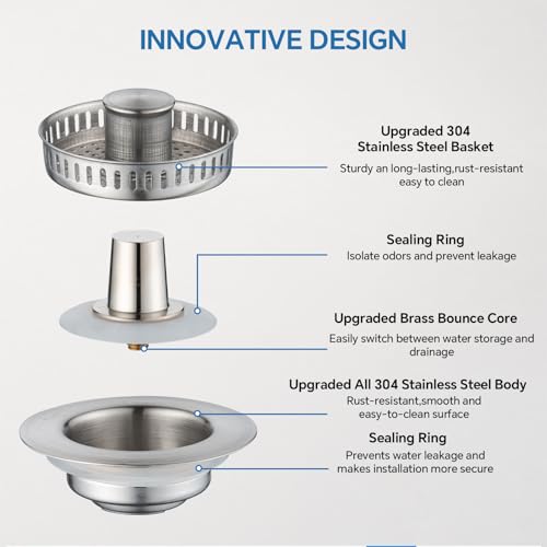 3 in 1 Kitchen Sink Drain Strainer