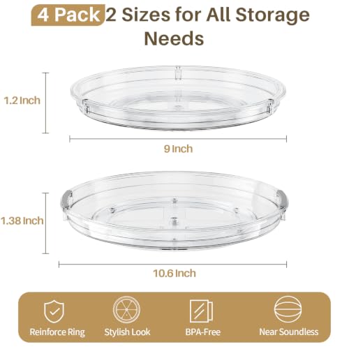4 Pack Lazy Susan Organizer Turntable for Cabinet