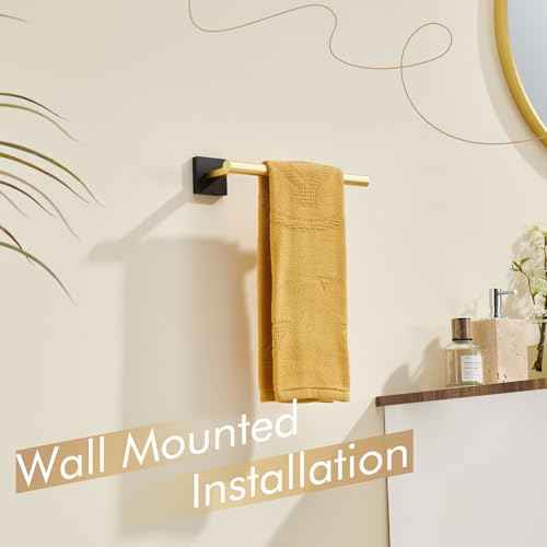 Bathroom Towel Bar Hand Towel Holders Wall Mount Toilet Kitchen Cabinet Paper Holder Stainless Steel Bath Hardware Black with Gold