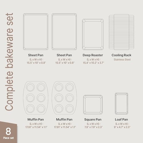 Bakken 8 Piece Stackable Bakeware Set