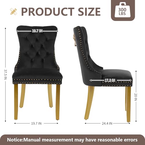 Black Velvet Dining Chairs Set of 6 (6 Count)