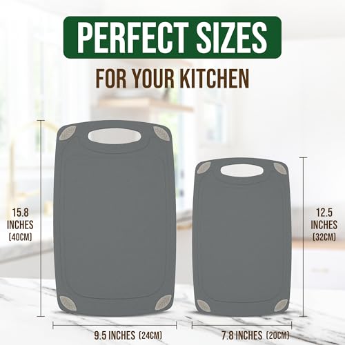 2 Piece Reversible Cutting Board Set Made with Natural Wheat Straw Fiber (2 Count)