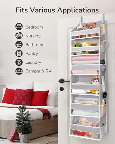 Over The Door Organizer with 6 Large Pockets 12 Side Pockets