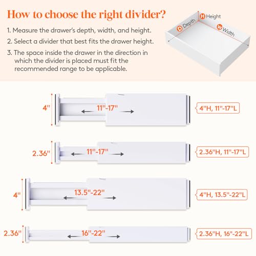 2.36" Upgrade Kitchen Drawer Dividers (12 Count)