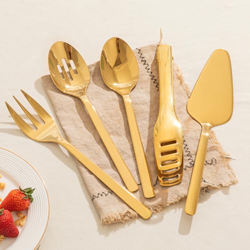 18 10 Large Hostess Gold Serving Utensils (5 Count)