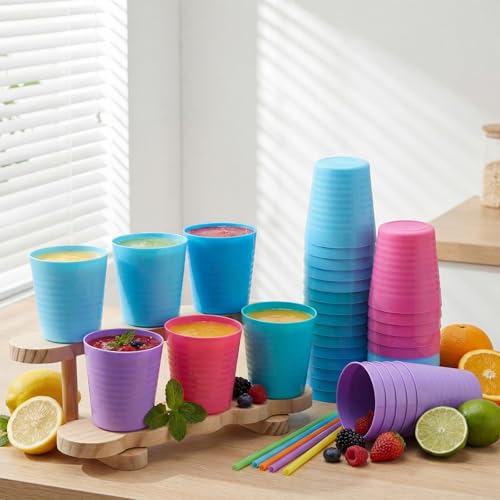 36 Pcs Kids Plastic Cups 8 oz Drinking Toddler Cups (36 Count)