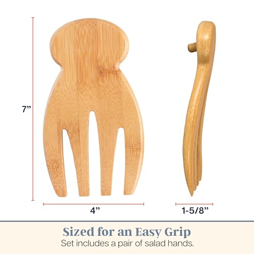 Salad Hands Wood Salad Tongs Alternative for Serving