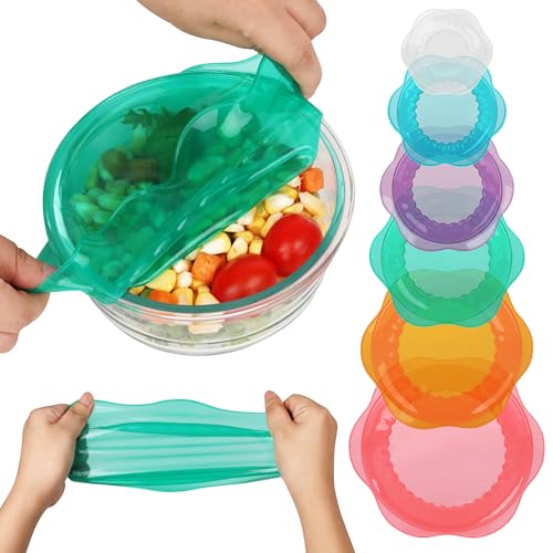 Silicone Stretch Lids for Food Storage in Fridge (6 Count)