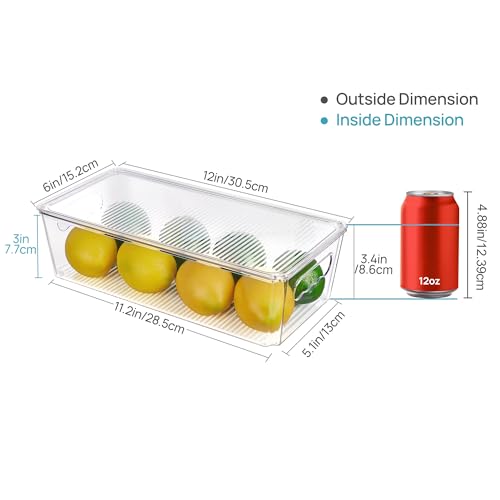8pcs Clear Stackable Storage Bins with Lids (8 Count)