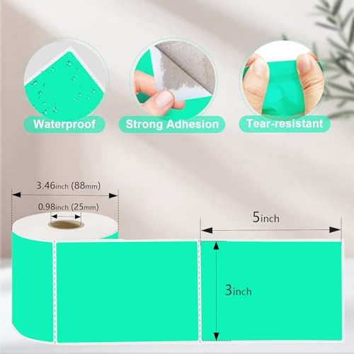 3 x 5 inch Home Moving Box Labels for Storage Bins 300pcs Colored Blank Label Sticker for Shipping Thermal Printer Color Coding Rectangle Moving Labels for Packing Boxes