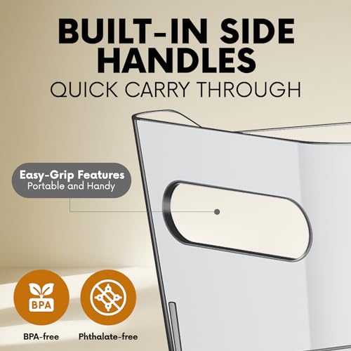 Clear Plastic Storage Bins for Kitchen Organization or Pantry Organizers and Storage (4 Count)