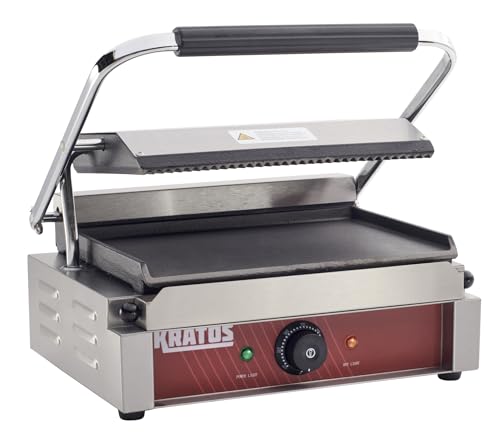 Commercial Panini Sandwich Grill Grooved Top w