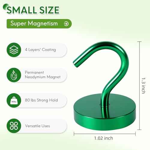 Magnetic Hooks Large Opening (6 Count)