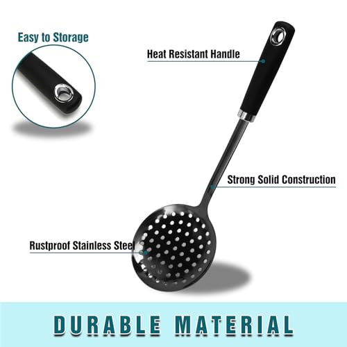 Black Stainless Steel Skimmer Spoon