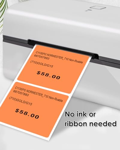 2"x2" Orange Square Thermal Labels