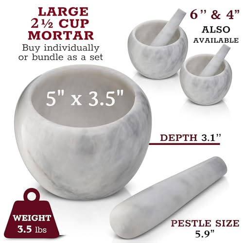 Natural Marble Mortar and Pestle Set