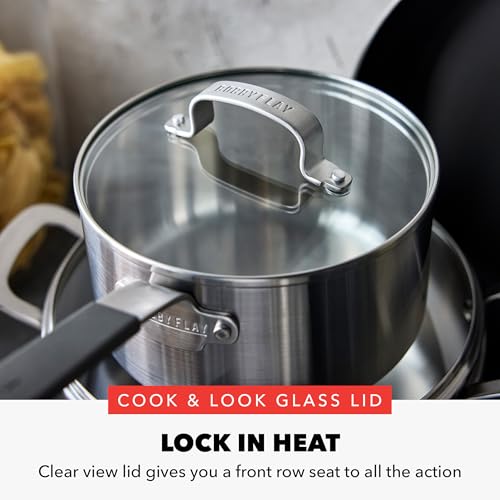 x Bobby Flay Stainless Steel 12 Piece Cookware Pots & Pans Set