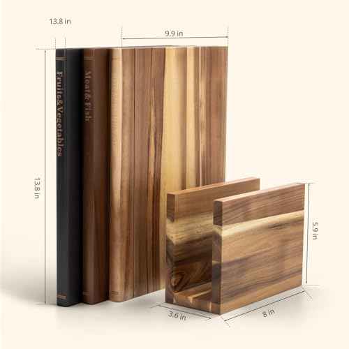 Book Cutting Board Set with Stand (3 Count)