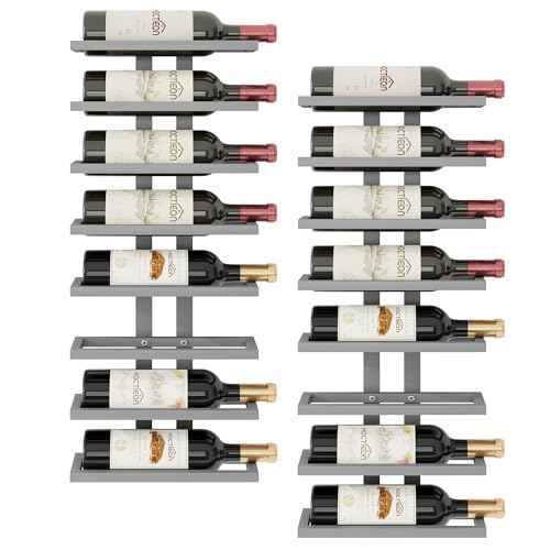 2 Set 8 Tier Wall Mount Wine Rack (16 Count)