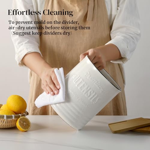 7.2" Large Ceramic Utensil Holder for Kitchen Counter