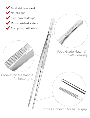 Set of 3 Kitchen Tweezers Fine Tweezer Tongs (3 Count)