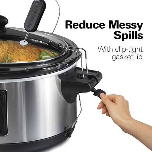 Portable 6 Quart Set & Forget Programmable Slow Cooker