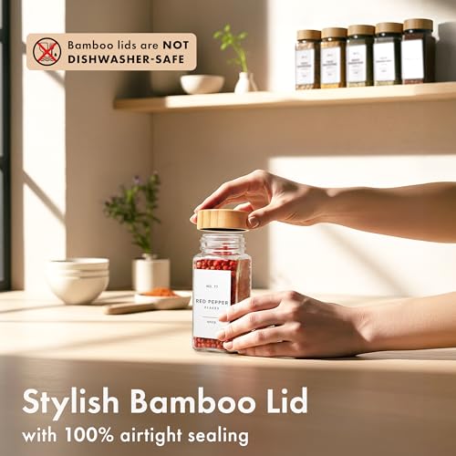 Glass Spice Jars with Label (24 Count)