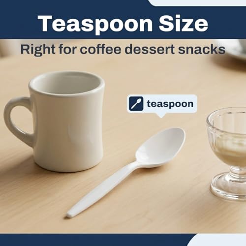 Plastic Spoons White Heavy Duty Disposable Teaspoons (1000 Count)