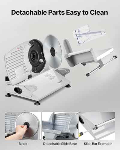 Meat Slicer 7.5" Electric Deli Slicer with 2 SUS420 Blades