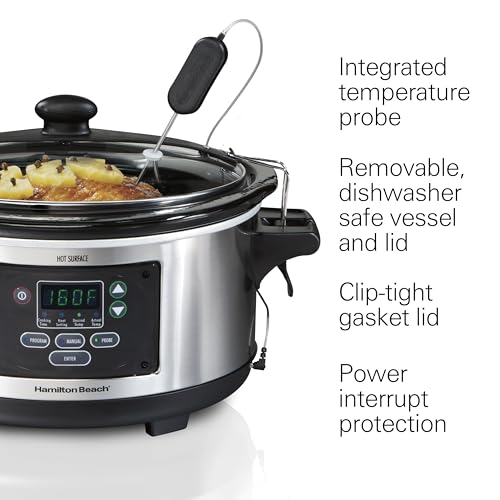 Portable 6 Quart Set & Forget Programmable Slow Cooker