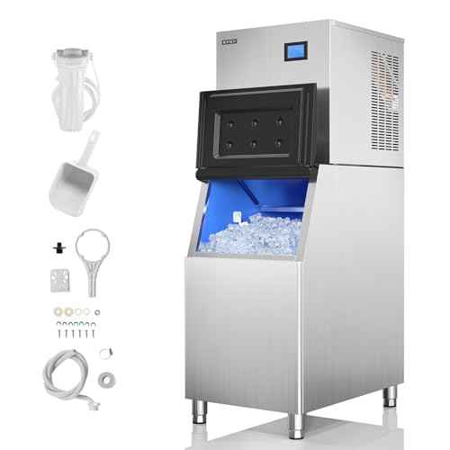 550LBS 24H Commercial Ice Maker Machine with 300LBS Storage Bin