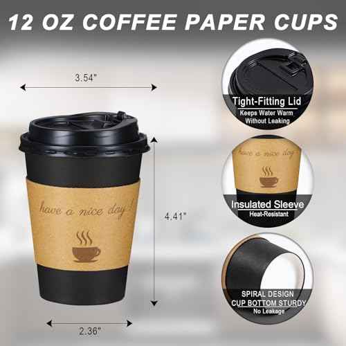 500 Pack 12 oz Coffee Cups (500 Count)