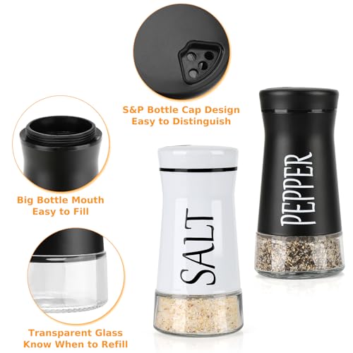 Salt and Pepper Shakers with Adjustable Pour Hole (2 Count)