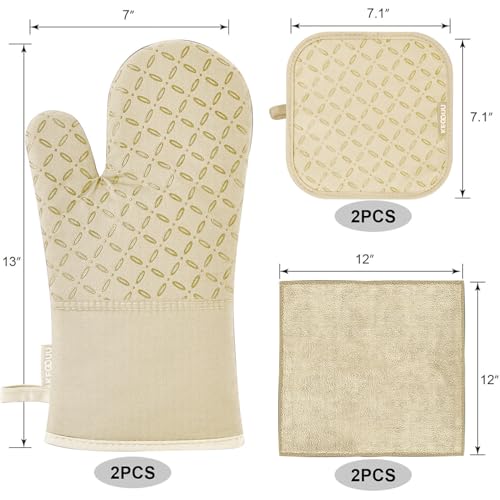 Oven Mitts and Pot Holders 6pcs Set (6 Count)