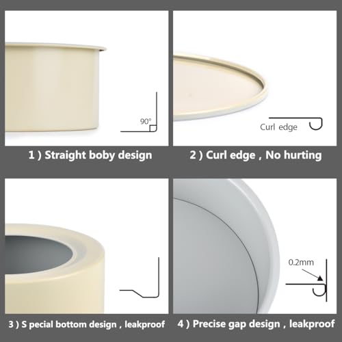 8 inch Cake Pan Removable Bottom Carbon Steel with Nonstick Coating Chiffon Cake Tin Round Shaped Cheese Cake Mould for Baking